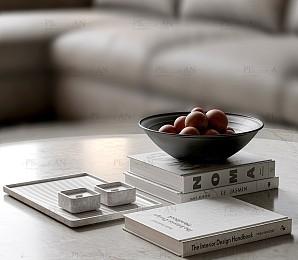 مدل سه‌بعدی ست دکوری با کیفیت بالا و عناصر دکوری متنوع برای استفاده در طراحی داخلی و دکوراسیون.