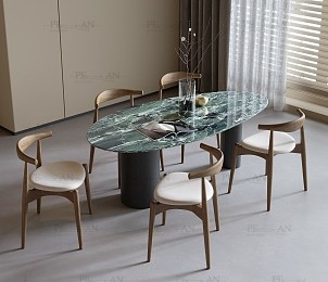 مدل سه‌بعدی میز ناهارخوری با طراحی مدرن.