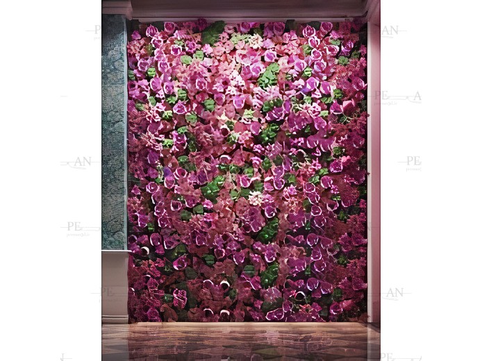 مدل سه بعدی دیوار گل و گیاه