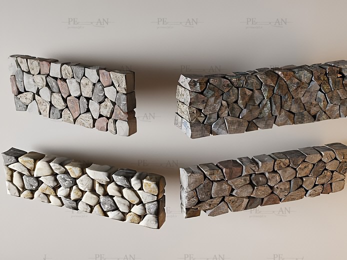 مدل سه بعدی دیوار سنگی مناسب برای محوطه سازی