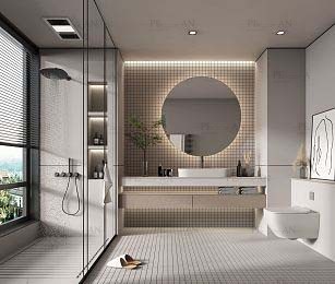مدل سه بعدی سرویس بهداشتی مدرن