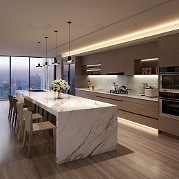 مدل سه بعدی کابینت آشپزخانه