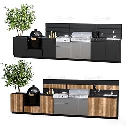 مدل سه بعدی کابینت آشپزخانه روف