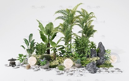 مدل سه بعدی گیاه و فضای سبز