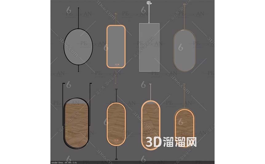 20183126_Mirror- wall mirror- decorative mirror-oval mirror - riund mirror-3d model-3dmax002 (PERMAN3D.IR)