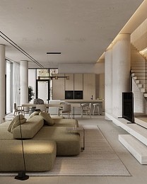 مدل سه بعدی هال و پذیرایی