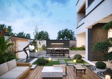 مدل سه بعدی بالکن و تراس