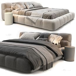 مدل سه بعدی تخت خواب دو نفره