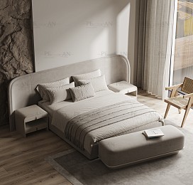 مدل سه بعدی تخت دو نفره