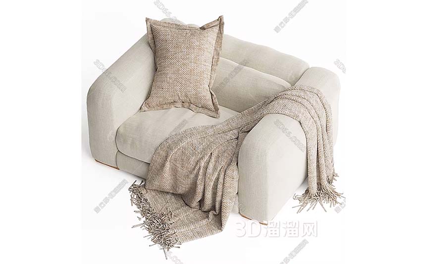 مدل سه‌بعدی صندلی تک‌نفره مدرن Flexform