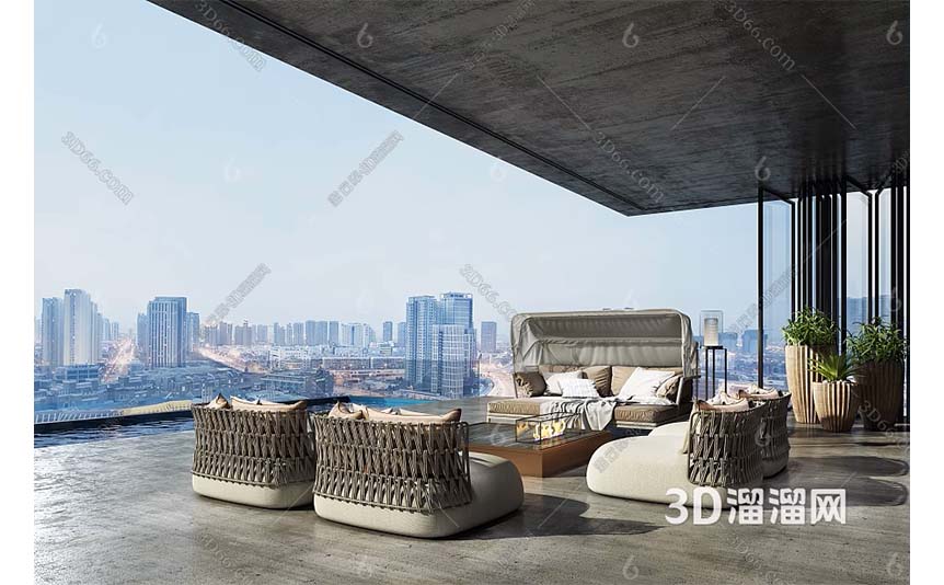Modern-Outdoor-Sofa-Outdoor-Garden-3D-Model-cover