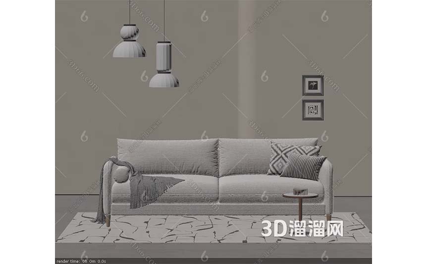 Modern-double-sofa-cream-colored-double-sofa-vintage-style-fabric-rug-side-table-chandelier-3D-model-preview-02