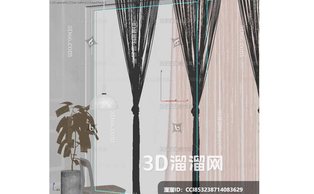 Modern-single-chair-Curtain-and-Sheer-3D-Model-preview-02