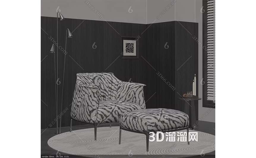 Poltrona-Modern-Vintage-Italian-Style-Lounge-Chair-Sofa-Chair-Fabric-Single-Sofa-3D-Model-preview-02