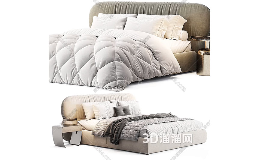 Rugiano-European-Style-Fabric-Double-Bed-3D-Model-preview-02
