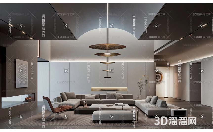 مدل سه‌بعدی نشیمن وابی‌سابی Minotti