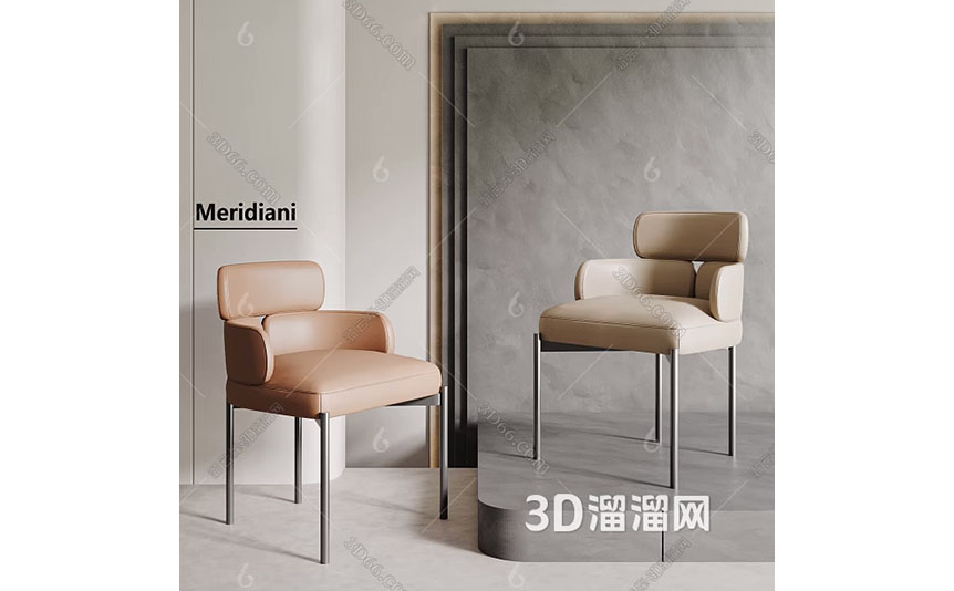 مدل سه‌بعدی ست صندلی ناهارخوری مدرن Meridiani