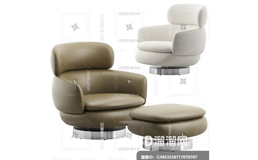 مدل سه‌بعدی صندلی راحتی مدرن Minotti