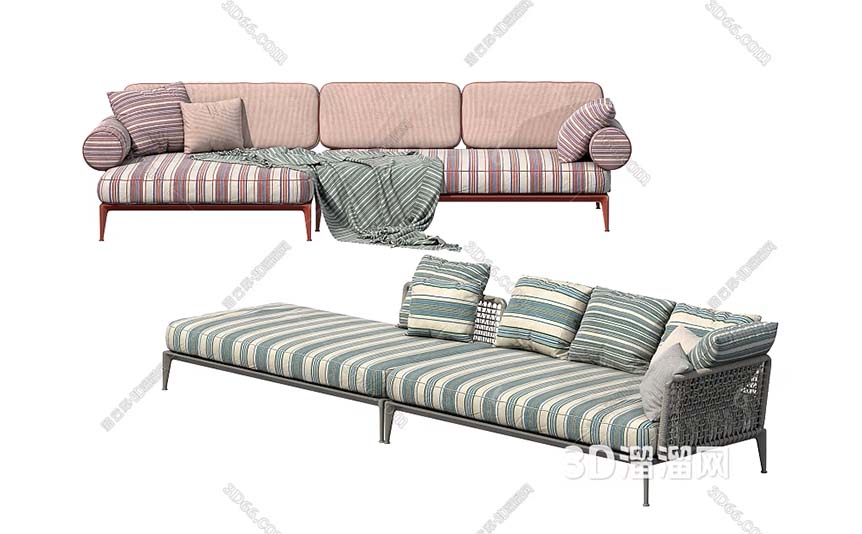 modern-modular-sofa-and-a-multi-person-rattan-sofa-3D-Model-preview-01